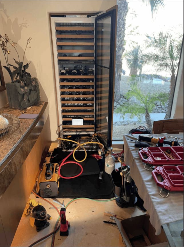 Sub-Zero wine column repair in a Tampa Bay home