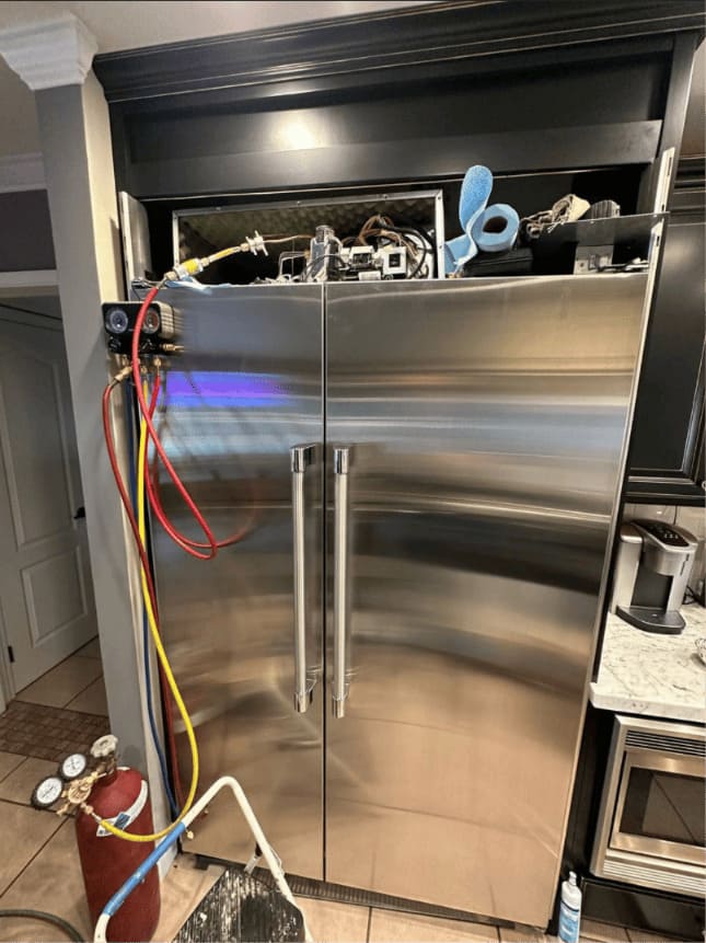 Sealed-system repair with gauges on a Sub-Zero in Tampa