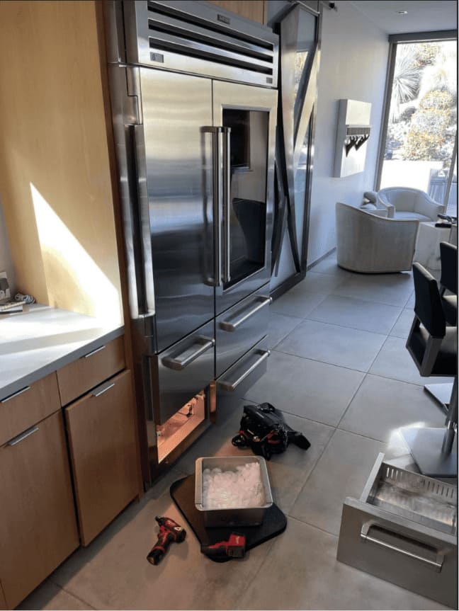 Sub-Zero PRO 48 refrigerator ice maker repair in a Tampa home